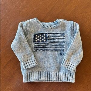 Ralph Lauren Blue Knit Flag Sweater 12 months